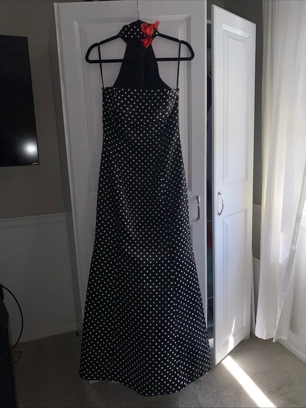 Jessica McClintock Gunne Sax Womens Dress 7 Y2k Black White Polka dots Goth‎